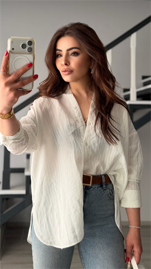 Ecru Premium Striped Modal Shirt