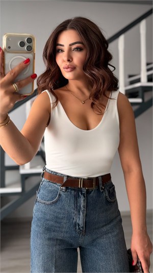 Ecru Open-Back Wide-Strap Blouse