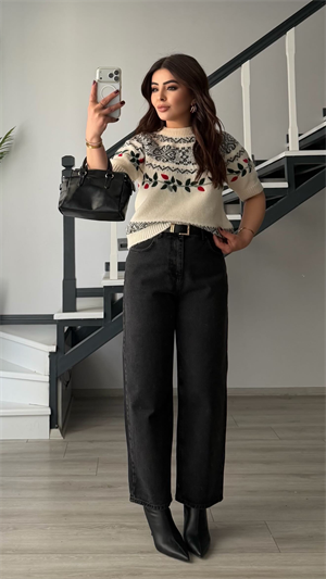 Füme Kemerli Skater Jean