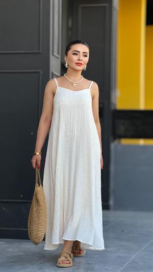Waffle-Lined Strappy Dress