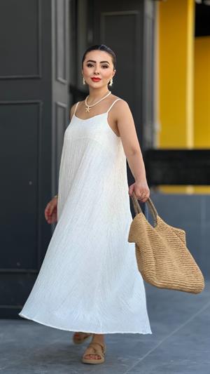 Waffle-Lined Strappy Dress