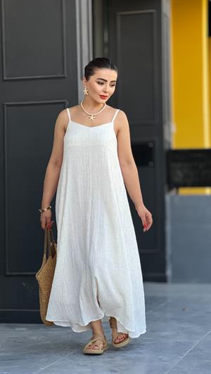 Waffle-Lined Strappy Dress