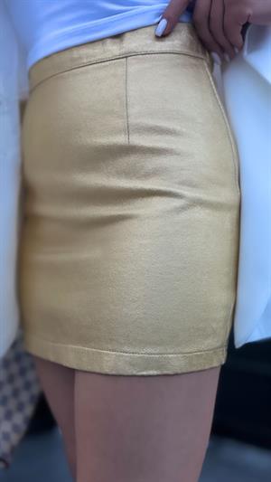 Gold Mumlu Mini Etek