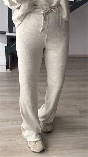 Grey Melange Boat Neck Modal Set