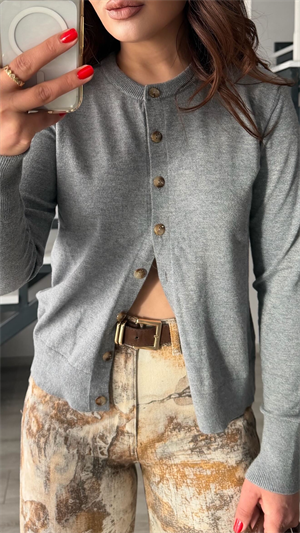 Gri Premium Triko Hırka