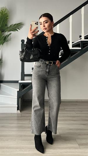 Grey Washed Lycra Straight Jeans