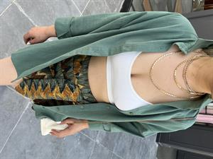 Khaki Linen Oversize Shirt