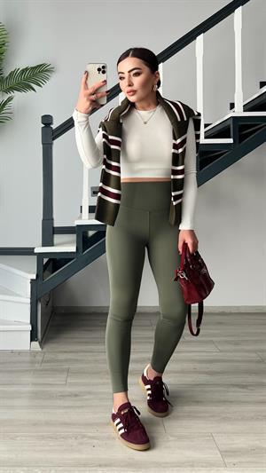 Khaki Original Brand Fleece Leggings