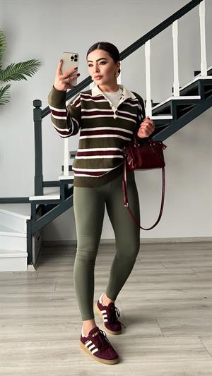 Khaki Original Brand Fleece Leggings