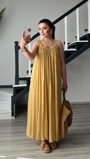 Mustard Premium Bohemian Linen Dress