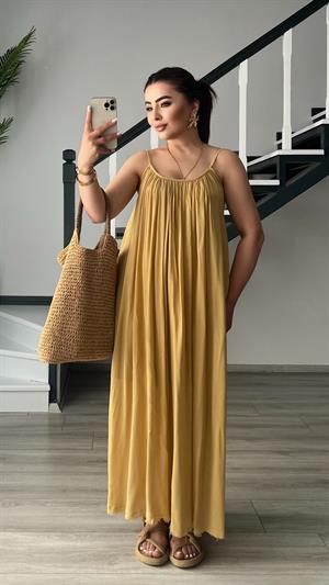 Mustard Premium Bohemian Linen Dress