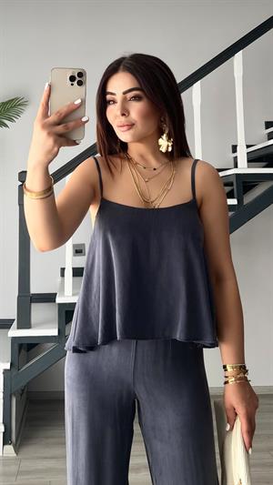 İndigo Premium Tnsel Kumaş Bluz Pantolon Takım