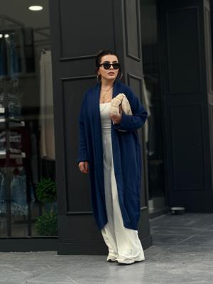 Indigo Shawl Collar Knitwear Cardigan