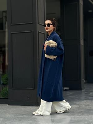 Indigo Shawl Collar Knitwear Cardigan
