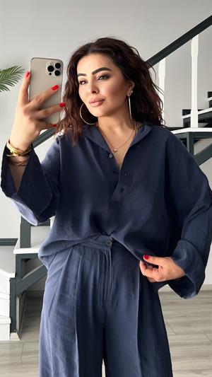 İndigo Tnsel Gömlek Yaka Bluz