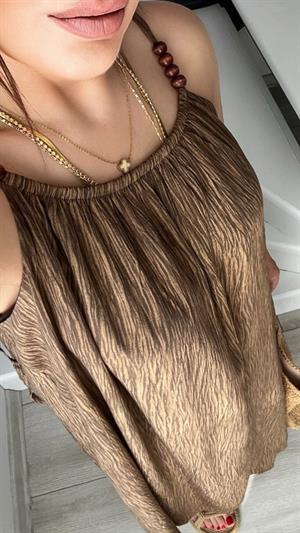 Kahve Boncuk Askılı Bohem Elbise