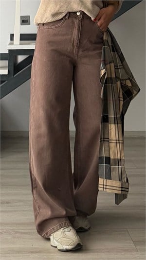 Kahve Gömlek Aksesuarlı Tencel Jean