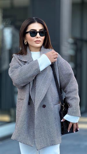 Kahve Kaşe Oversize Kaban 