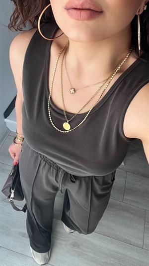Kahve Modal Kumaş Atlet-Pantolon Takım
