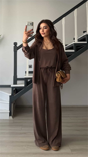 Kahve Premium Modal 3lü Takım