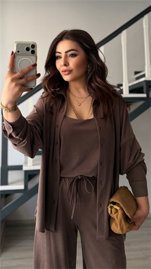 Kahve Premium Modal 3lü Takım