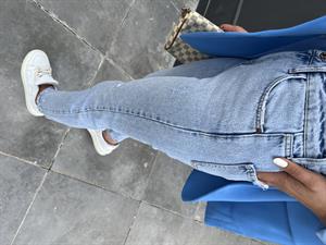 Kar Yıkama Paça Detaylı Mom Jean
