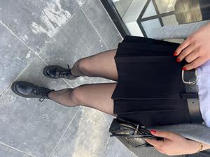 Cashmere Belted Short Skirt