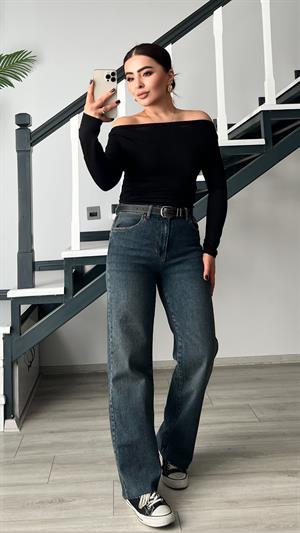 Kemerli Paça Kesik Premium Jean