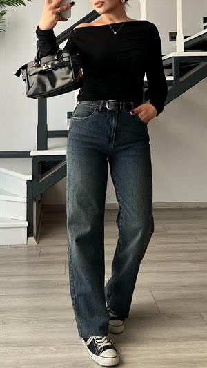 Kemerli Paça Kesik Premium Jean