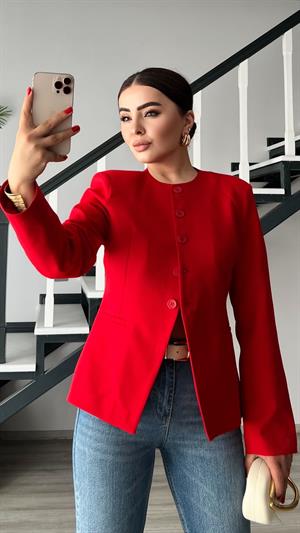 Kırmızı Premium Vatkalı Marka Model Ceket