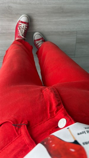 Red Tencel Culotte Pants
