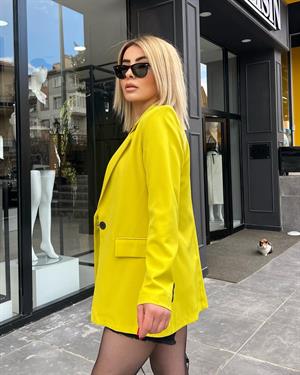 Kivi Atlas Kumaş Tek Düğme Blazer