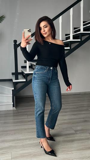 Koyu Mavi Boy Fit Jean 