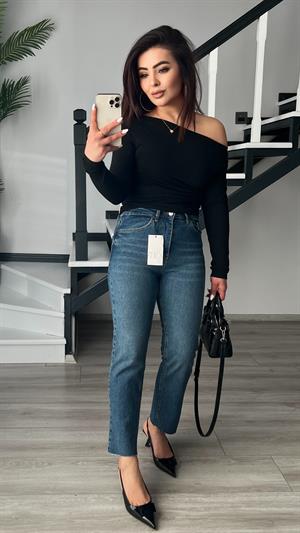 Koyu Mavi Boy Fit Jean 