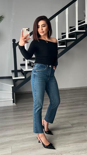 Koyu Mavi Boy Fit Jean 