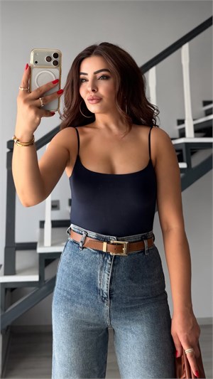 Navy Adjustable Strap Bodysuit