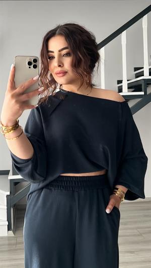 Lacivert Modal Kumaş Takım 