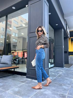 Lacivert Mom Fit Jean