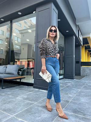 Lacivert Mom Fit Jean