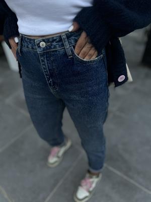 Lacivert Yüksek Bel Mom Jean 