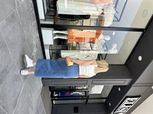 Likralı Yandan Düğmeli Denim Etek 