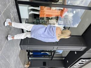 Lila Oversize Tensel Gömlek 