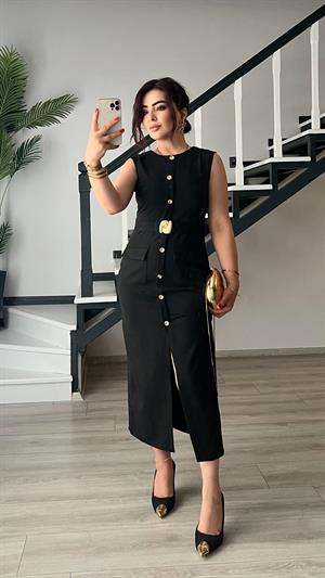 Marka Model Gold Toka Detaylı Elbise