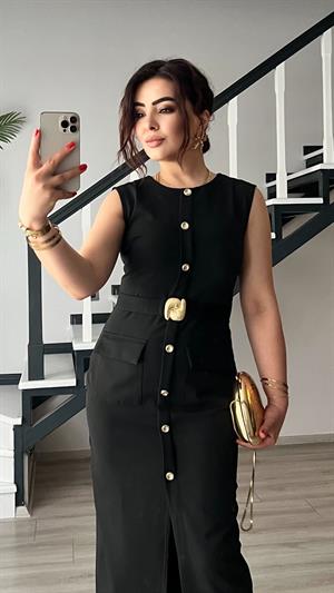 Marka Model Gold Toka Detaylı Elbise