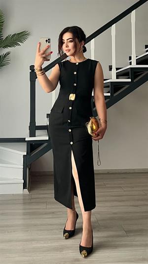 Marka Model Gold Toka Detaylı Elbise