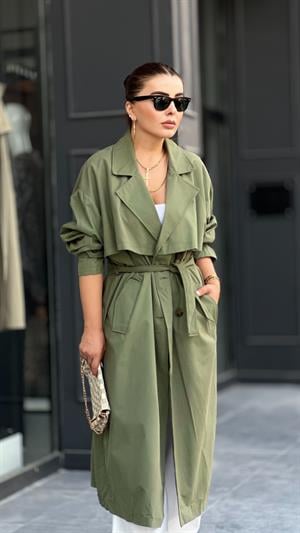 Marka Model Haki Oversize Trençkot