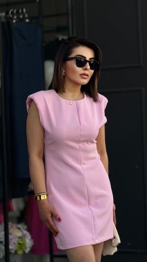 Marka Model Şeker Pembe Vatkalı Elbise 