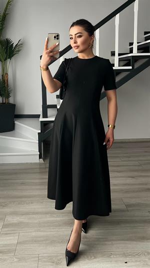 Brand Model Black Premium Ruffled Midi Dress