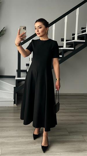 Brand Model Black Premium Ruffled Midi Dress