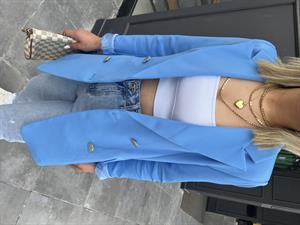 Mavi Gold Düğme Blazer Ceket